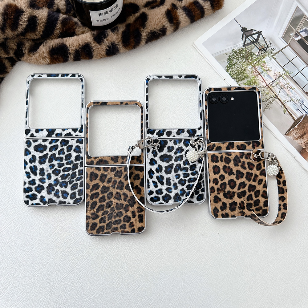 Matte Anti Glare Screen - Luipaardprint Opvouwbare Flip Telefoonhoes Voor Motorola