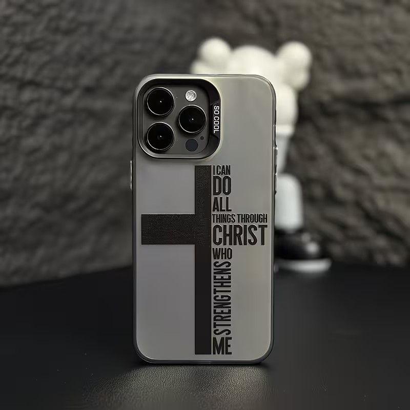 Apple Iphone 15 - Anti-vingerafdruk Cross Bible telefoonhoesje voor iPhone