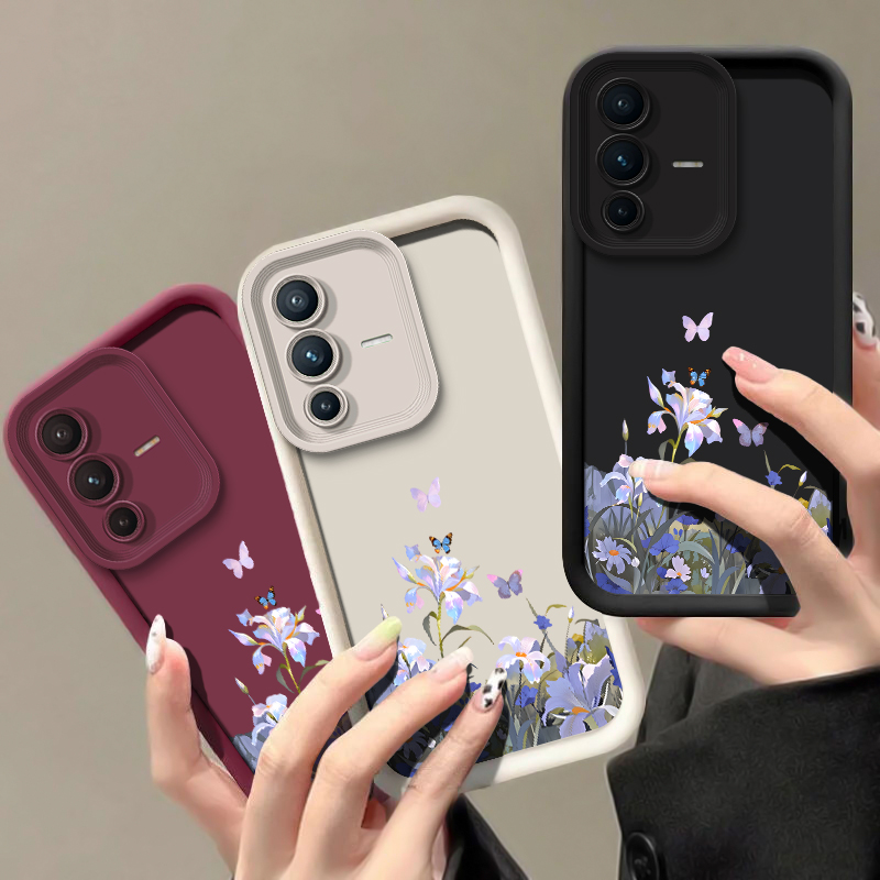 Vivo X200 - Telefoonhoesje met bloemen- en vlinderprint voor