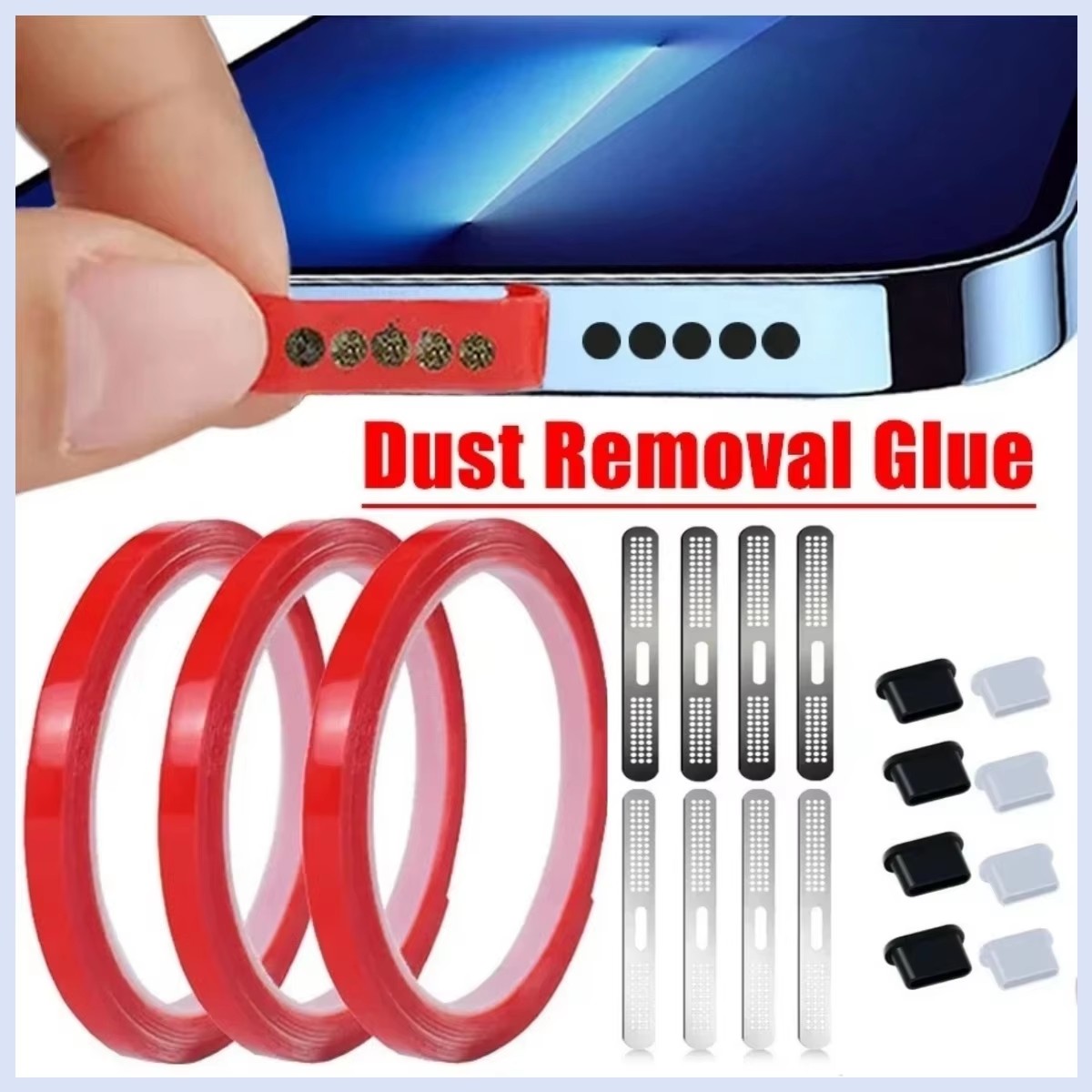 Dust Removal Sticker - Universele telefoonluidspreker stofverwijderingslijm luidsprekerrooster cover stof