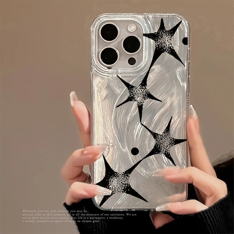 Apple Iphone 16 - Glanzende Ster Trendy Patroon Telefoonhoesje voor