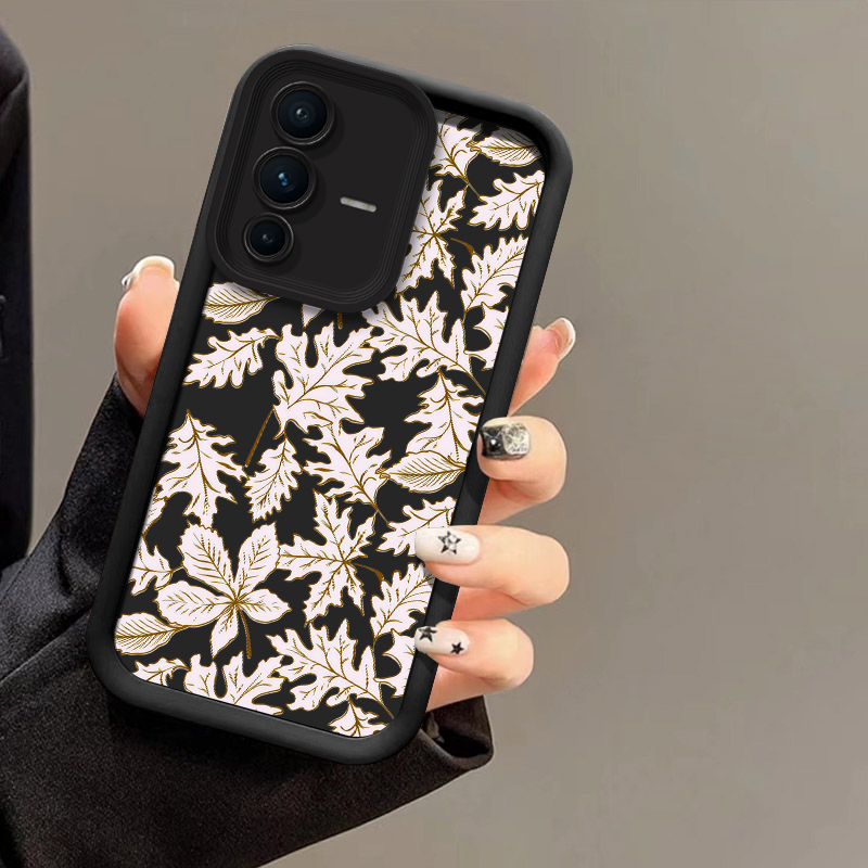 Vivo V40 - Telefoonhoesje met bladerenpatroon voor Vivo V70