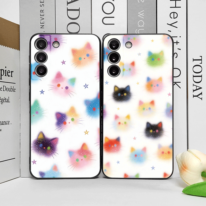 Huawei Nova 12 - Grappige graffiti kleurrijke kattenkop geprinte telefoonhoes